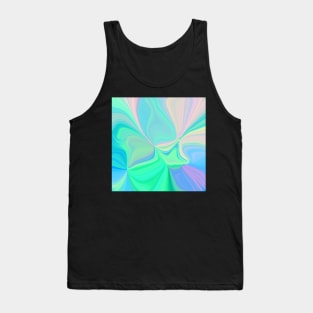 Abstract Holographic Neon Fluorescent Swirls Tank Top